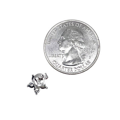 CZ Star Post Earrings Sterling Silver