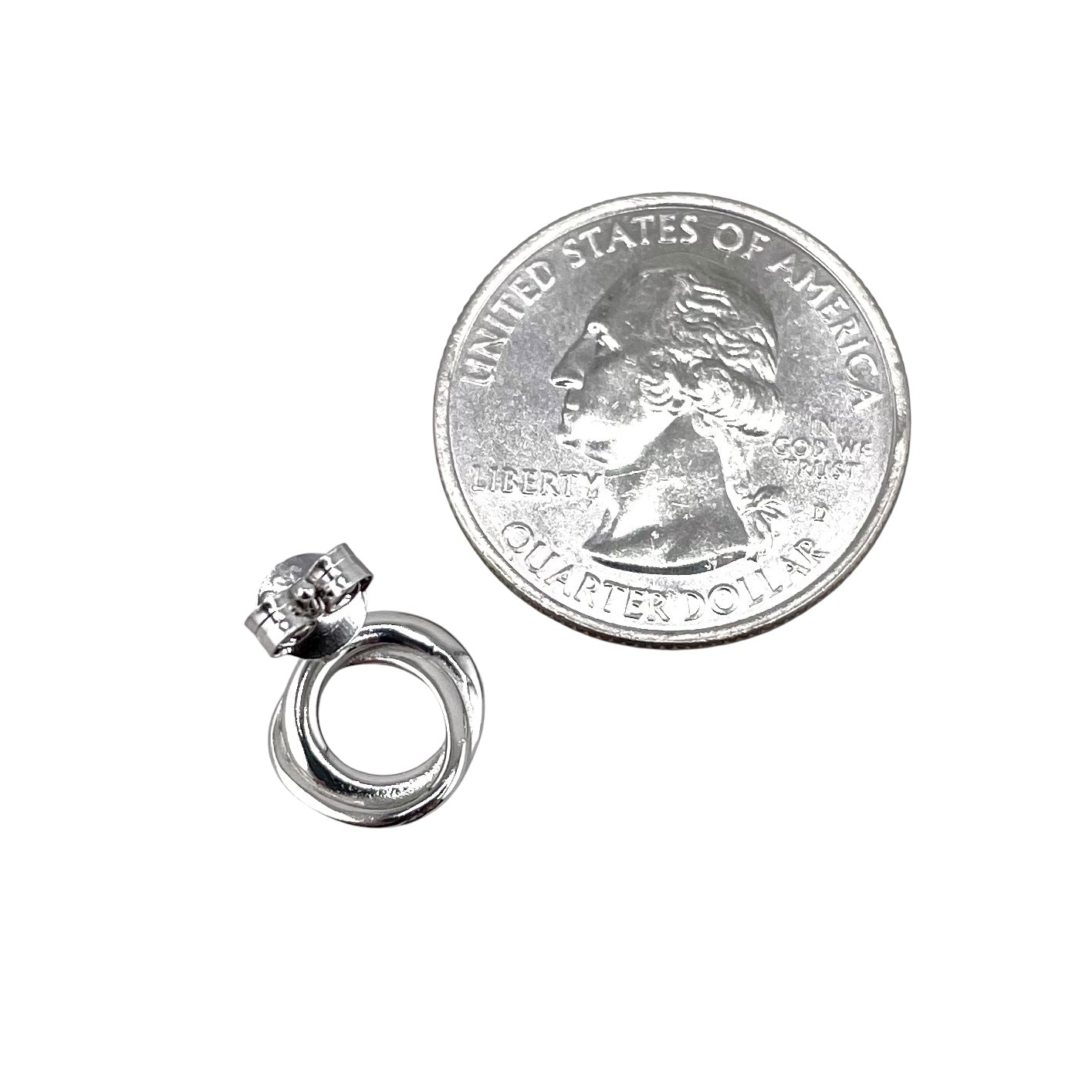 CZ Round Post Earrings Sterling Silver