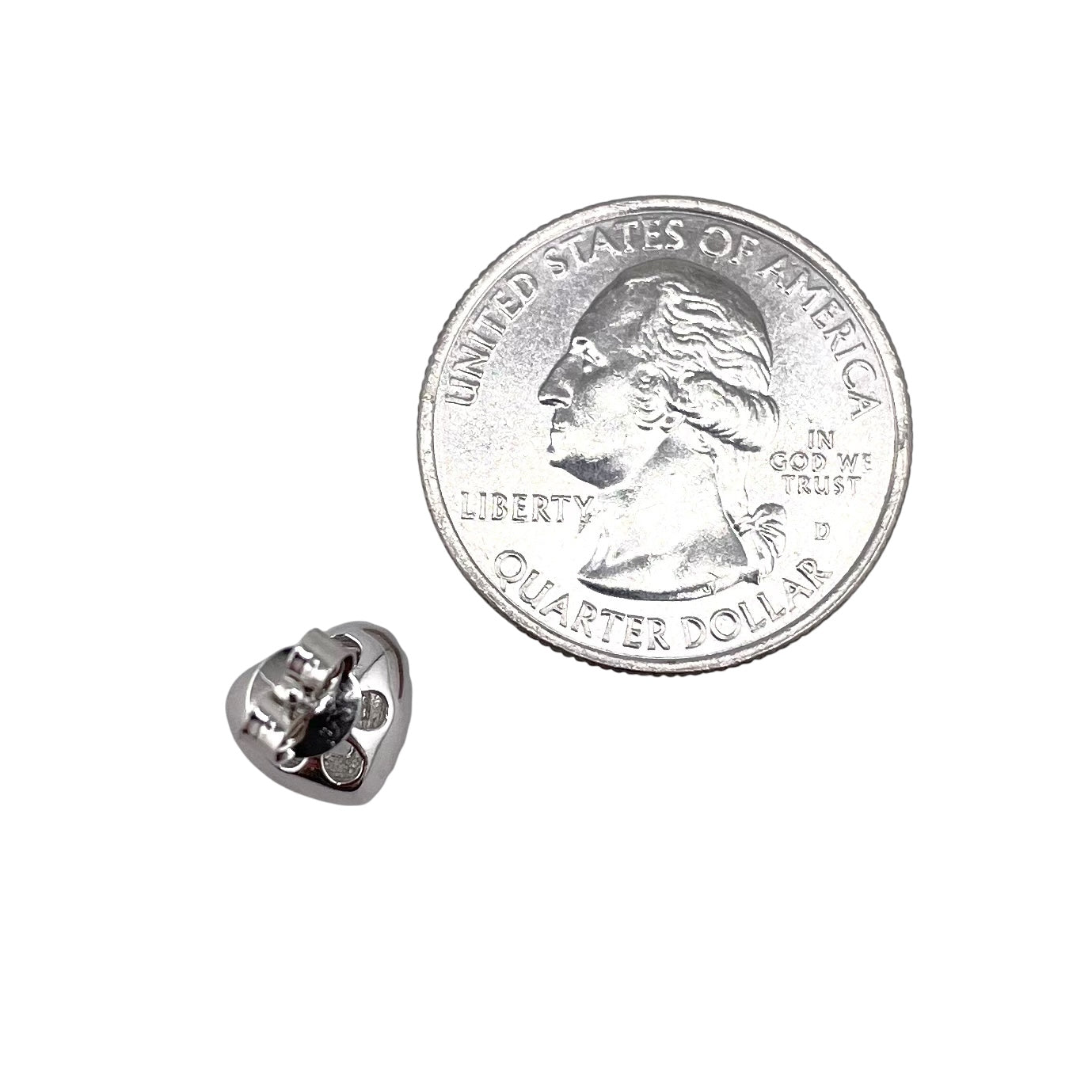 CZ Heart Post Earrings Sterling Silver
