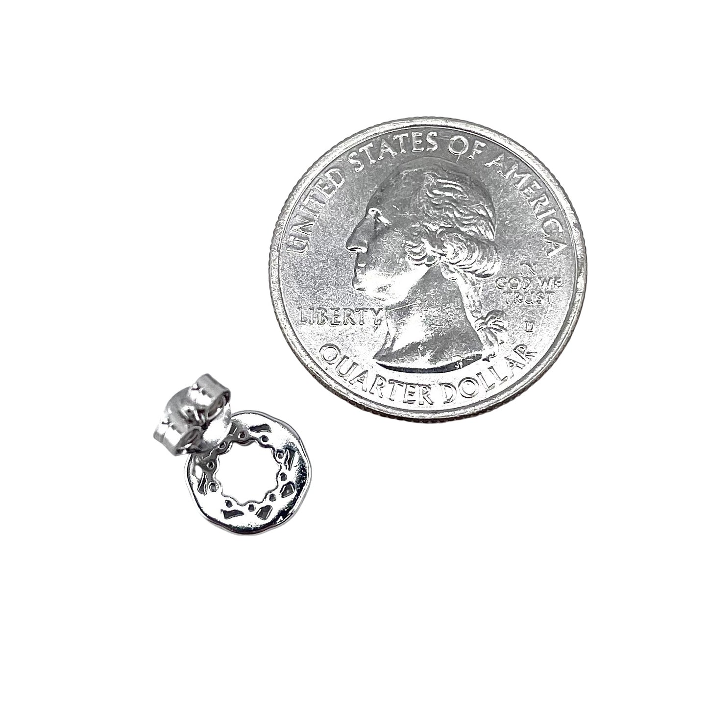 CZ Round Post Earrings Sterling Silver
