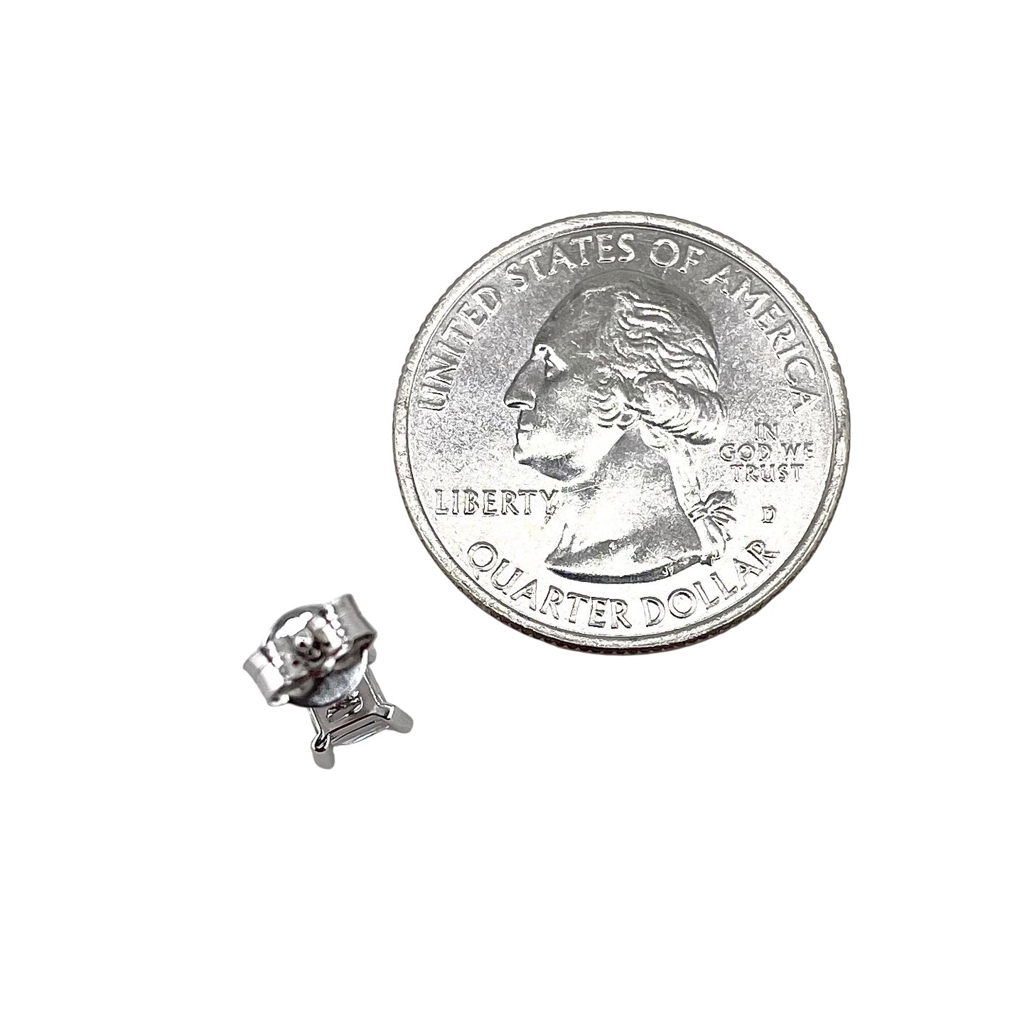 CZ Square Post Earrings Sterling Silver