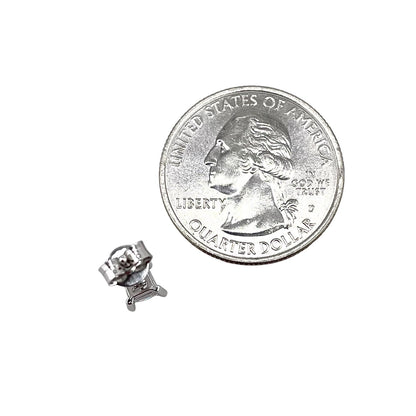 CZ Square Post Earrings Sterling Silver