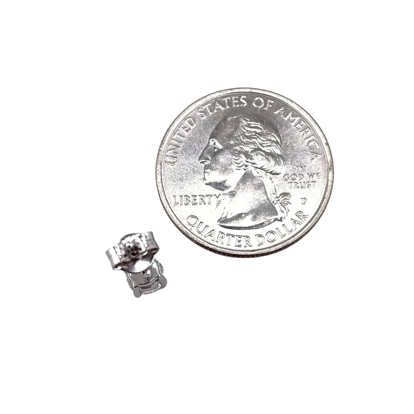 CZ Round Post Earrings Sterling Silver