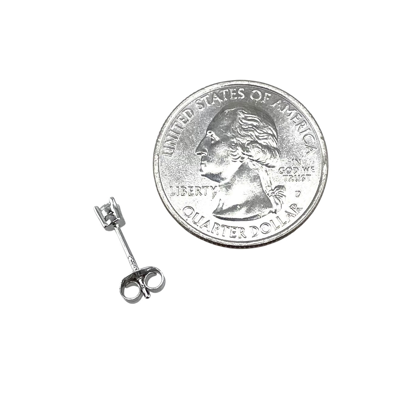 CZ Round Post Stud Earrings Sterling Silver