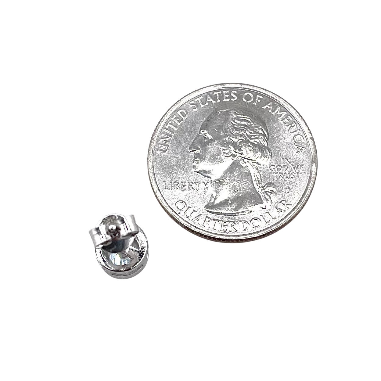 CZ Round Post Earrings Sterling Silver