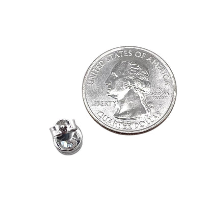 CZ Round Post Earrings Sterling Silver