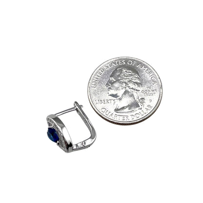 CZ Heart Clip Earrings Sterling Silver