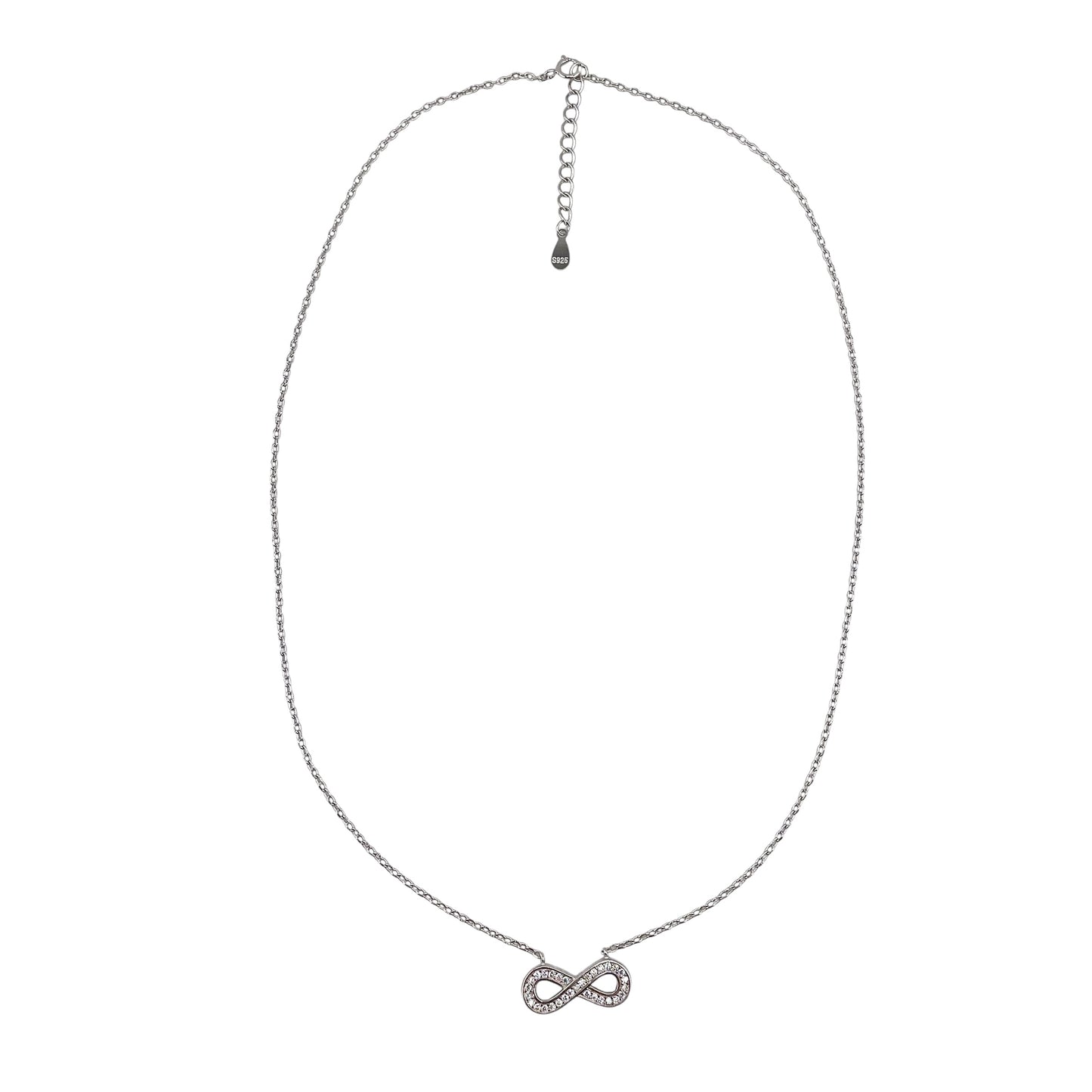 CZ Infinity Chain Necklace Sterling Silver