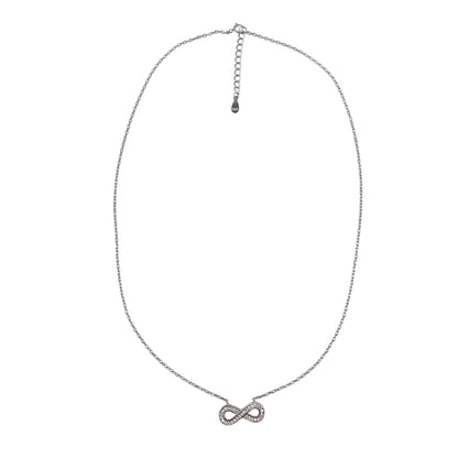 CZ Infinity Chain Necklace Sterling Silver