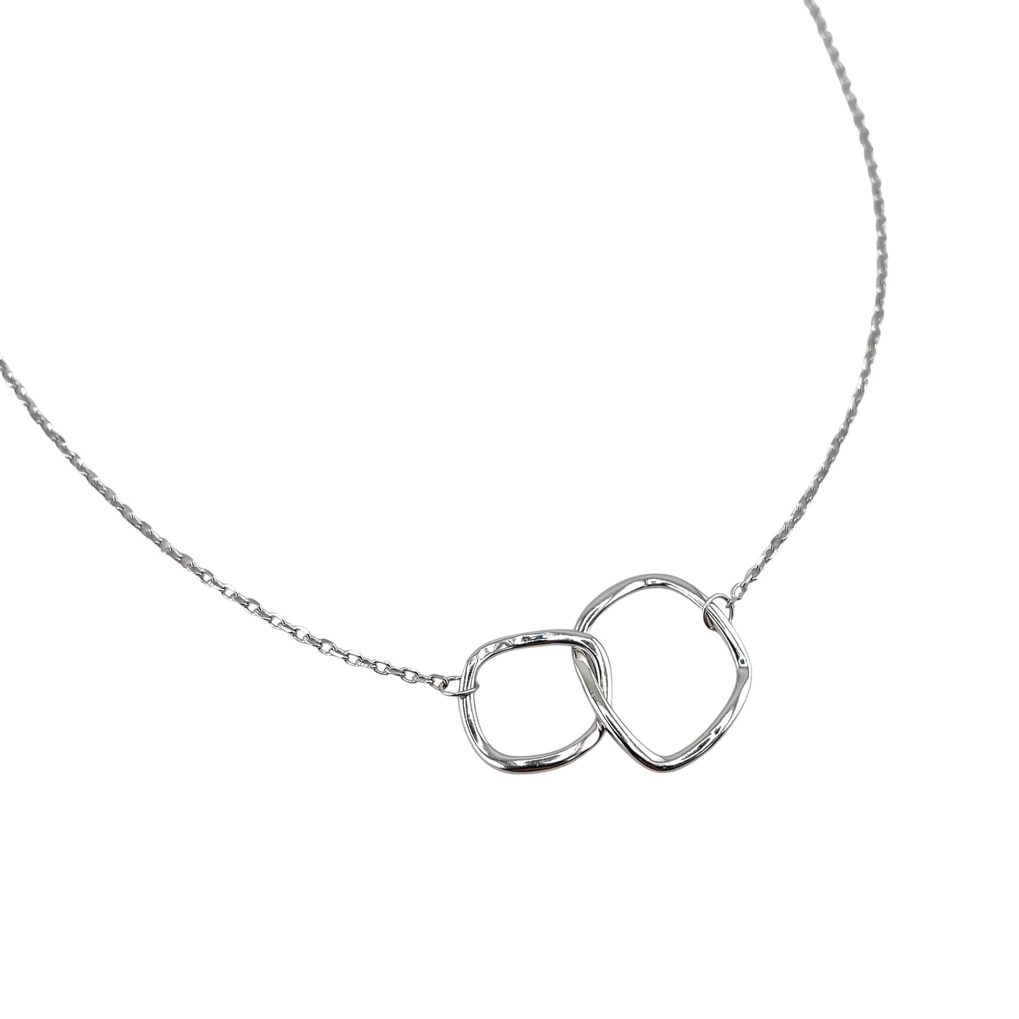 CZ Link Chain Necklace Sterling Silver