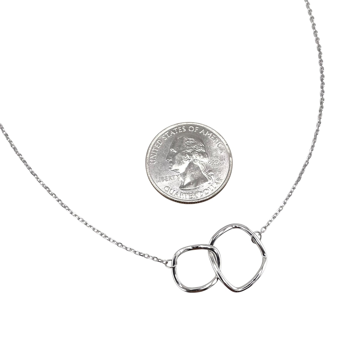 CZ Link Chain Necklace Sterling Silver