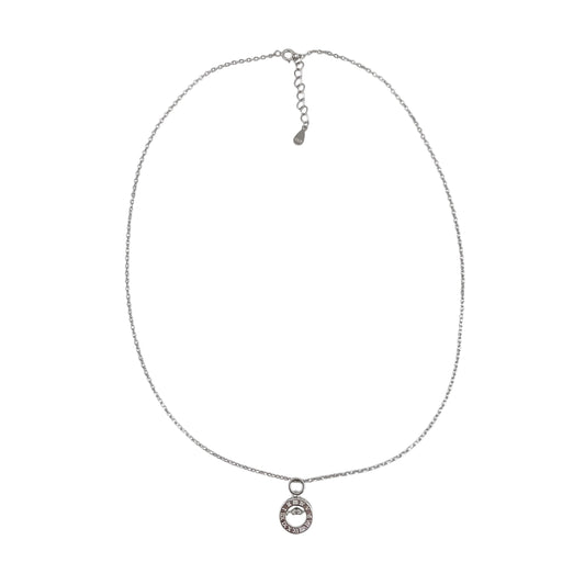 CZ Roman Numeral Chain Necklace Sterling Silver