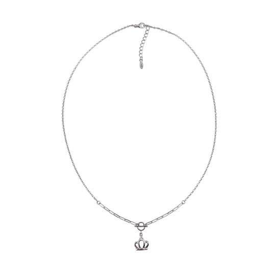 CZ Crown Chain Necklace Sterling Silver