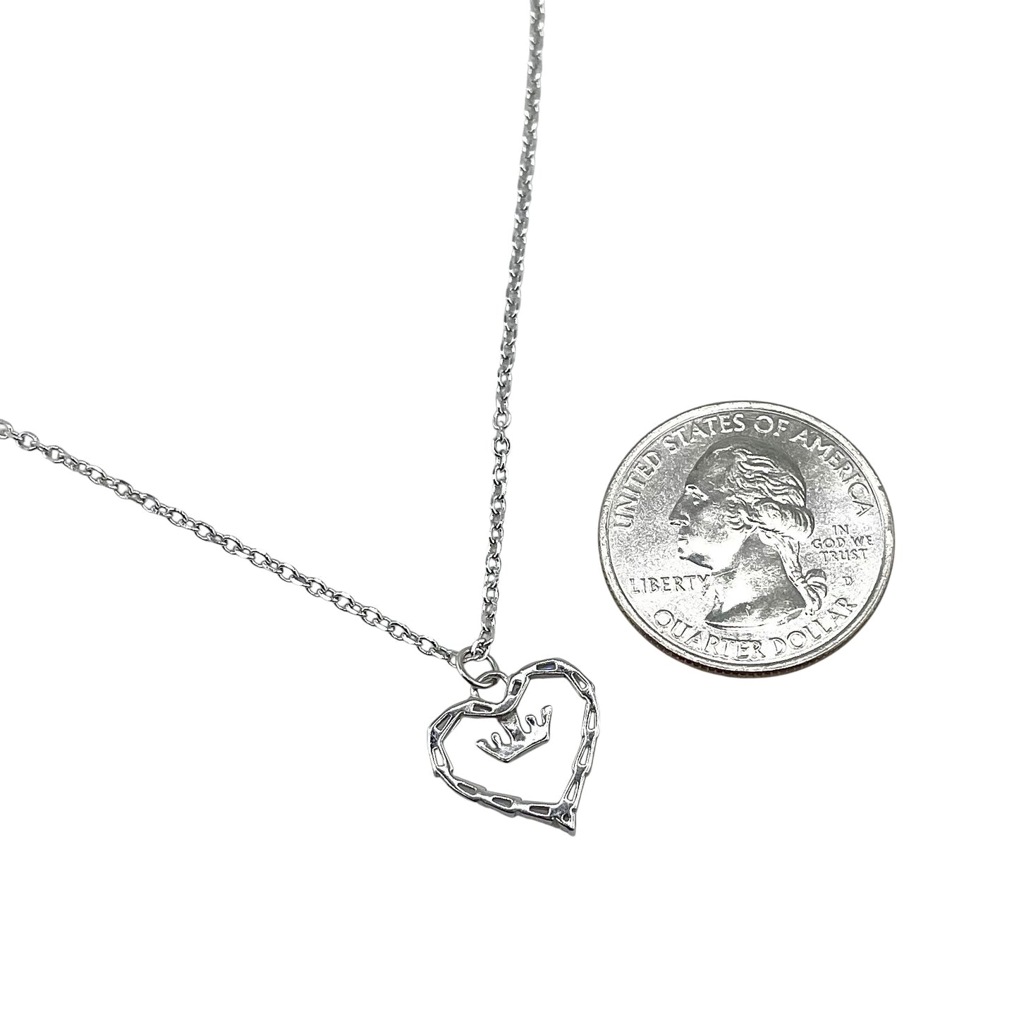 CZ Heart & Crown Chain Necklace Sterling Silver