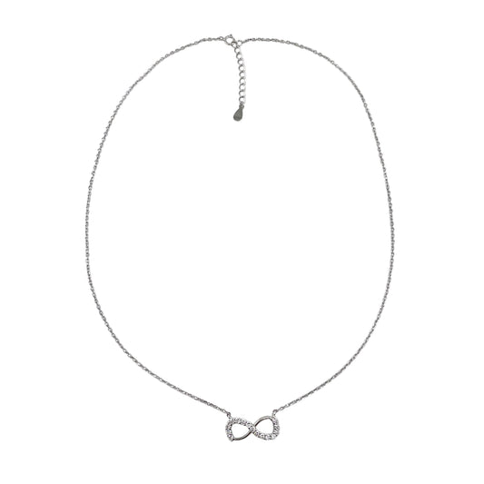 CZ Infinity Chain Necklace Sterling Silver