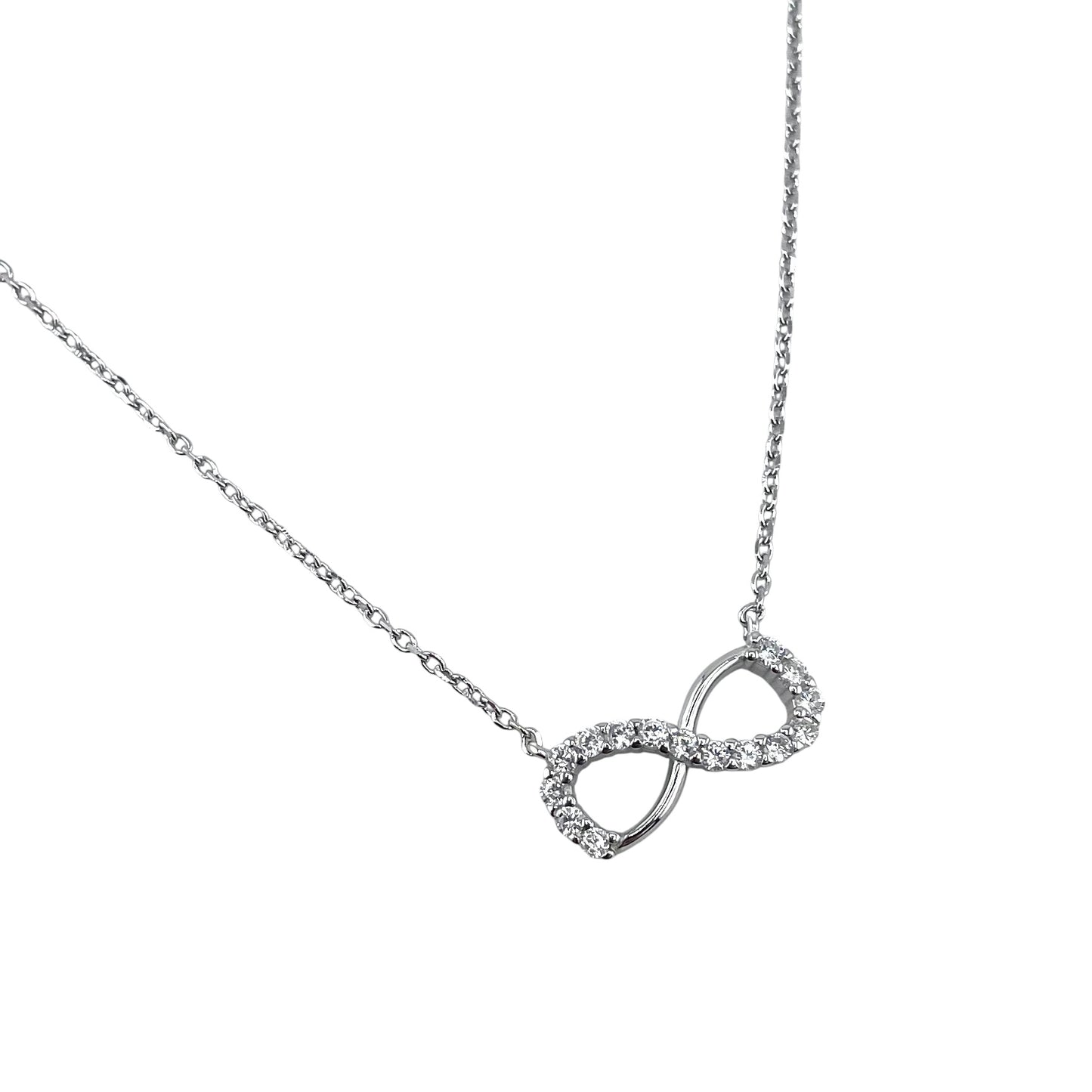 CZ Infinity Chain Necklace Sterling Silver