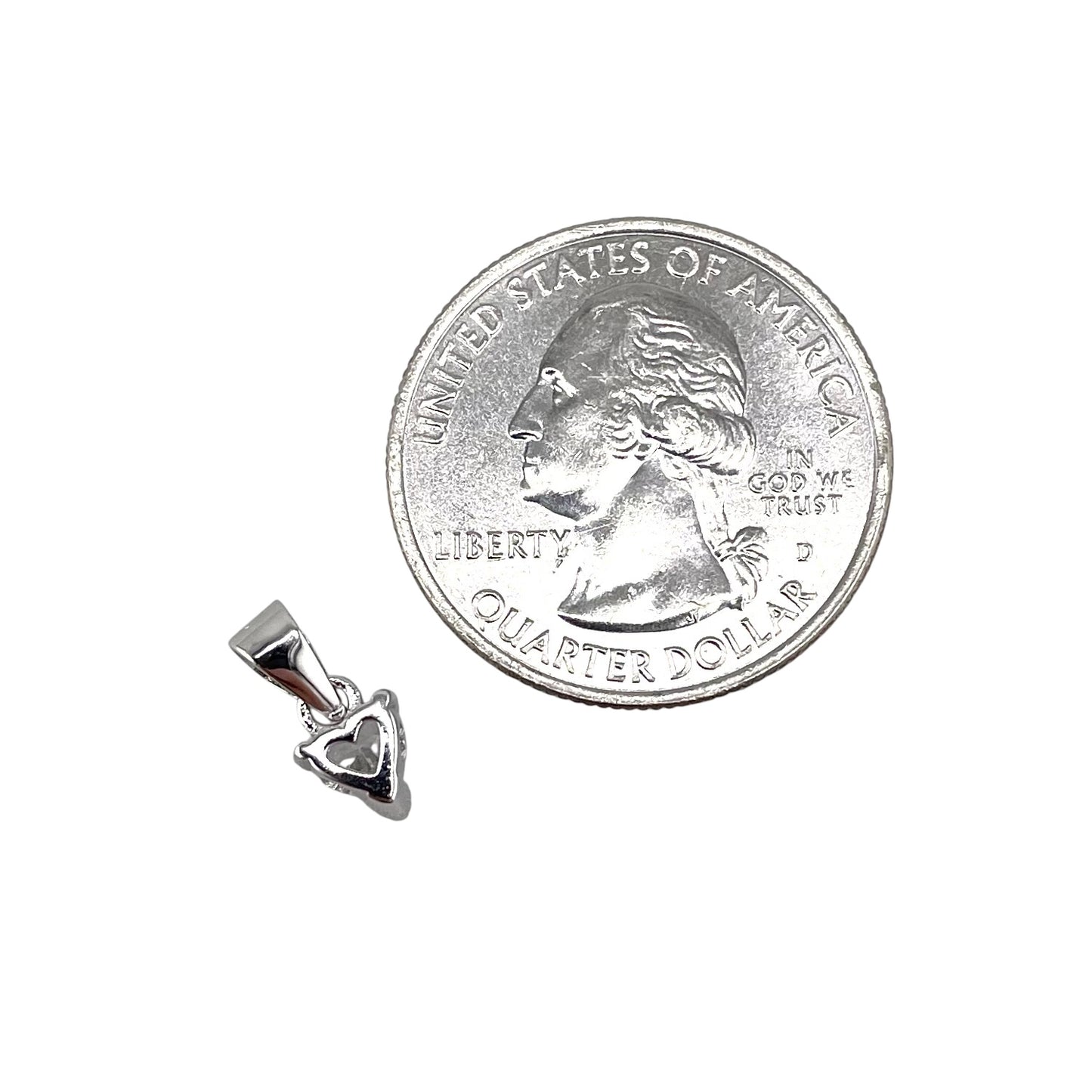 CZ Heart Pendant Sterling Silver
