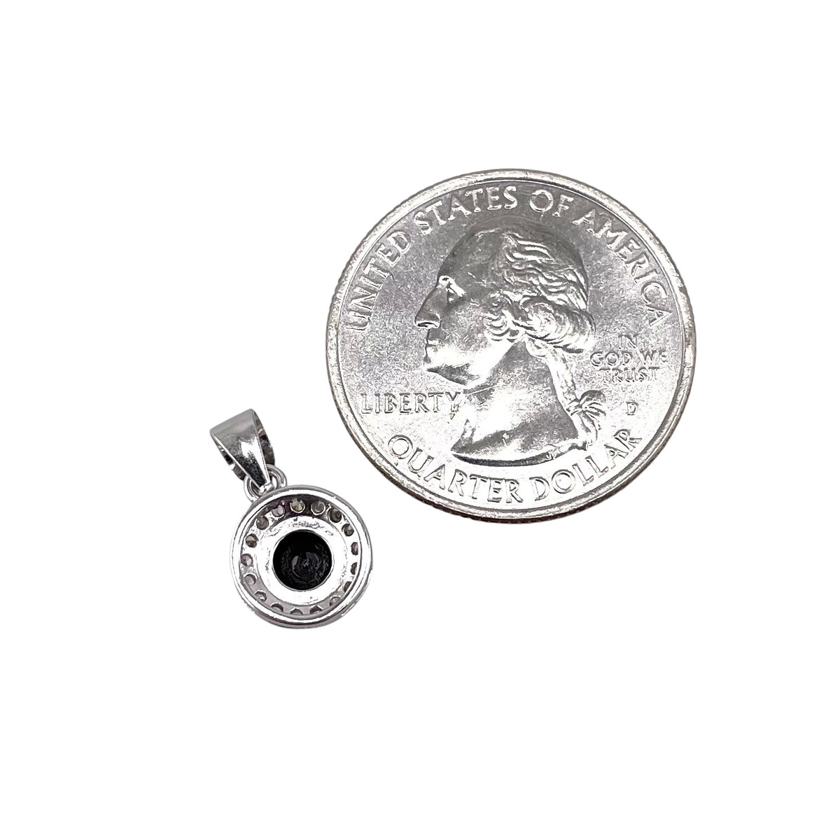 CZ Round Pendant Sterling Silver
