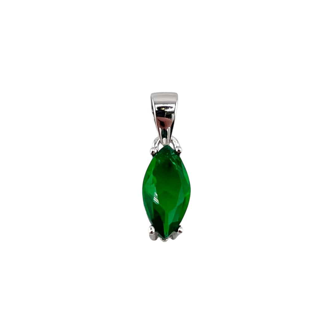 CZ Oval Pendant Sterling Silver