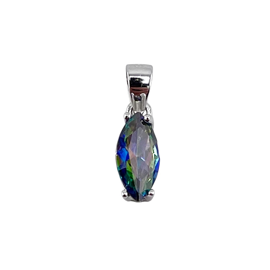 CZ Oval Pendant Sterling Silver