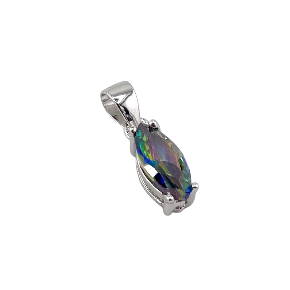 CZ Oval Pendant Sterling Silver