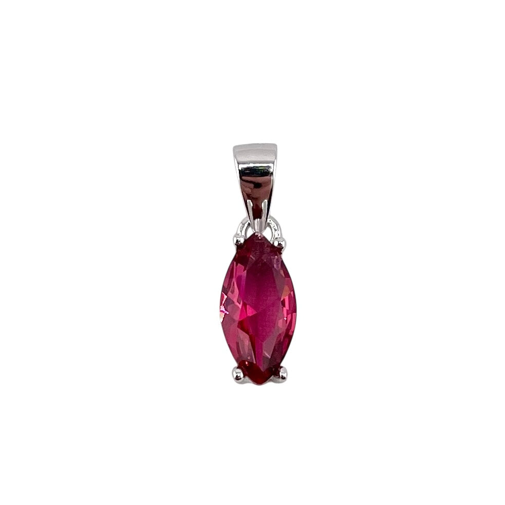 CZ Oval Pendant Sterling Silver