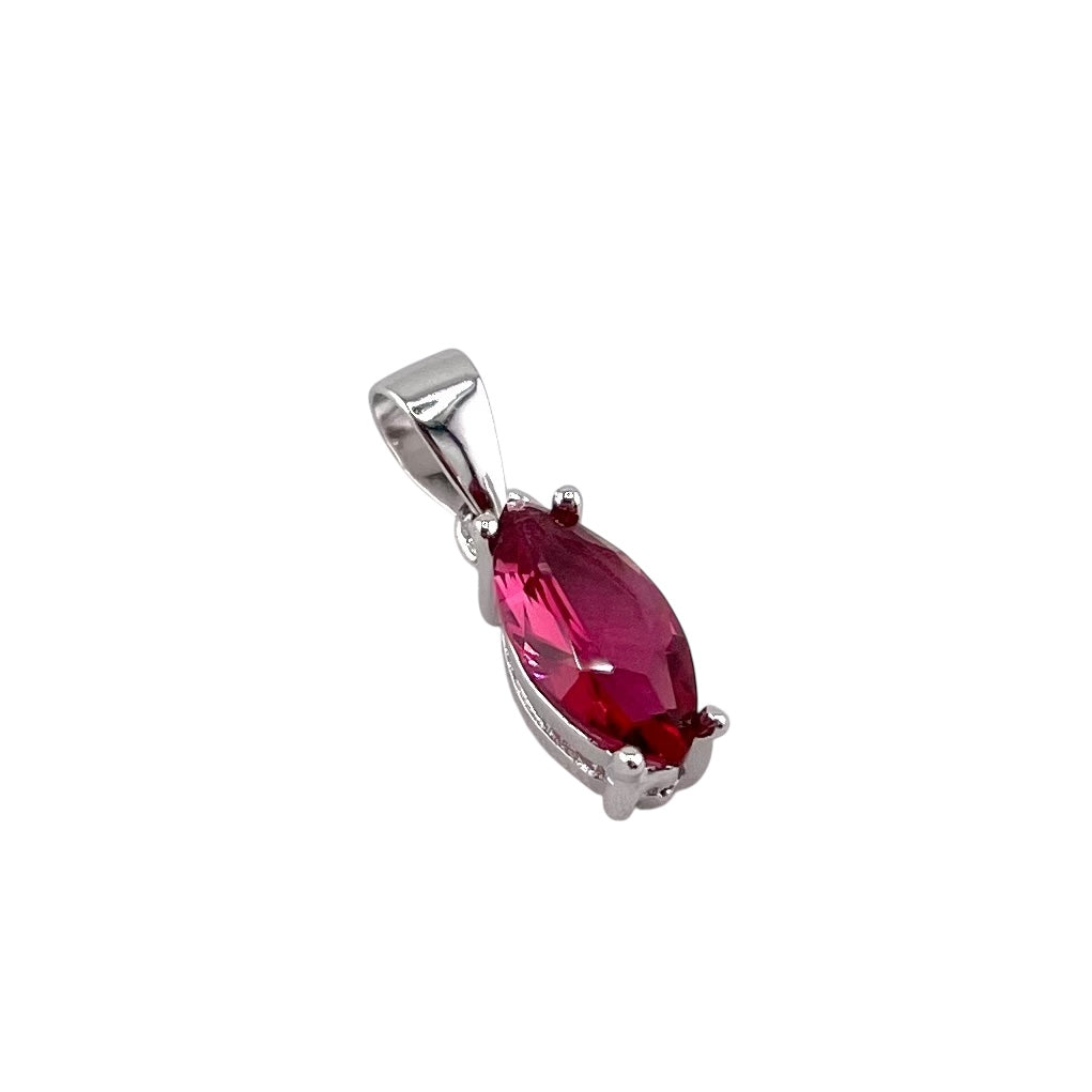 CZ Oval Pendant Sterling Silver