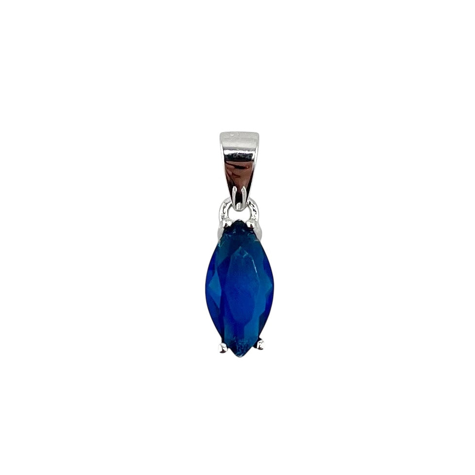 CZ Oval Pendant Sterling Silver
