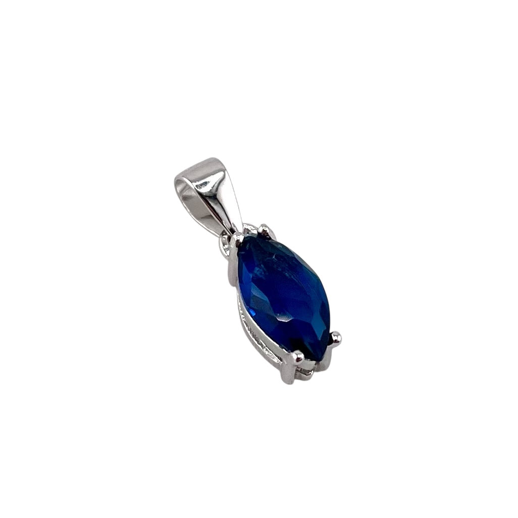 CZ Oval Pendant Sterling Silver