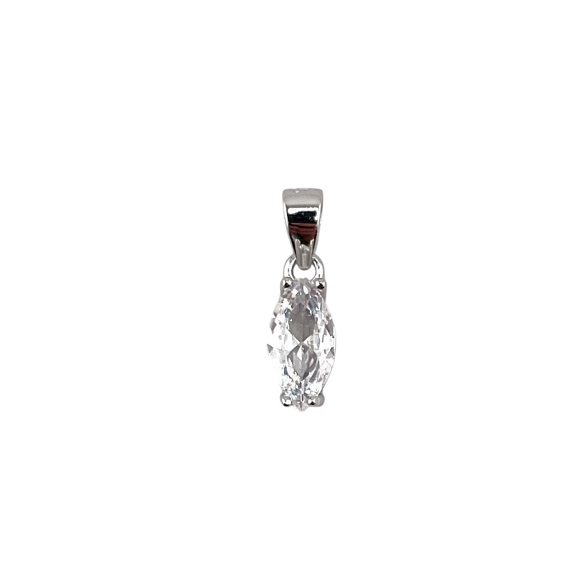 CZ Oval Pendant Sterling Silver