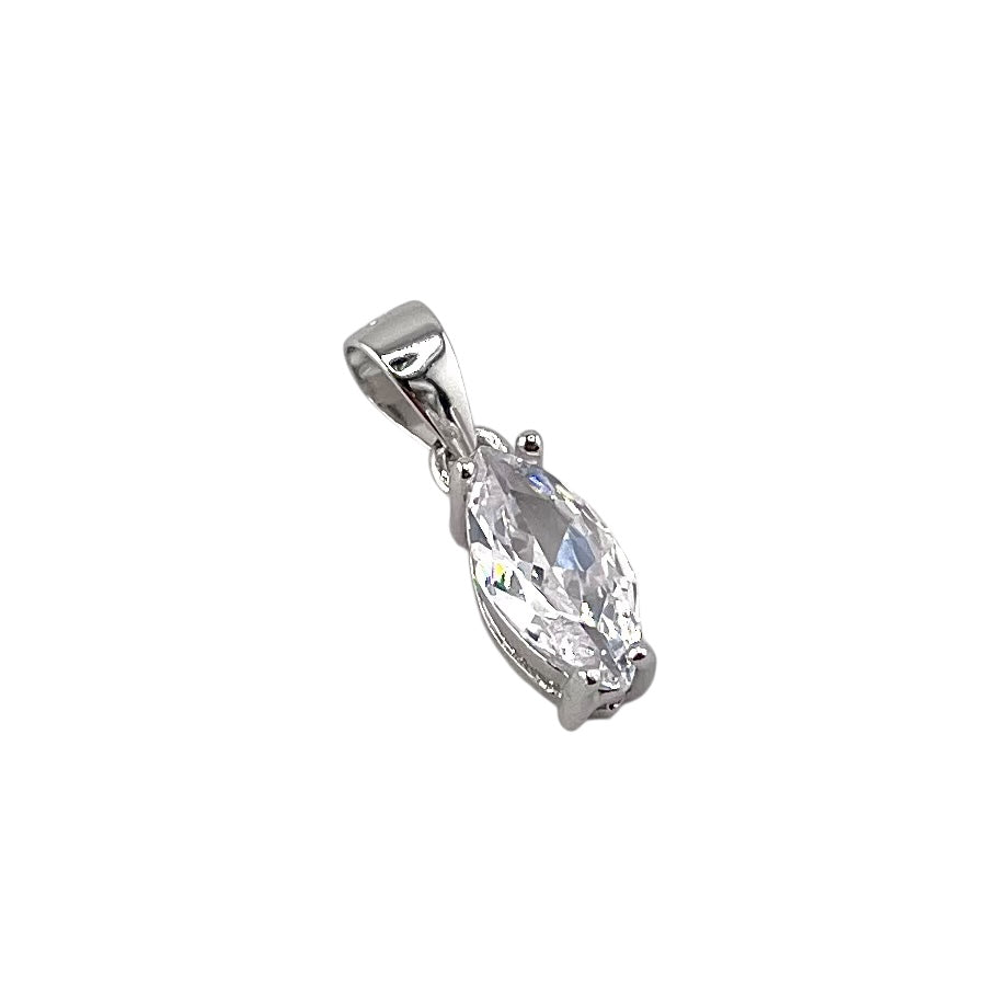 CZ Oval Pendant Sterling Silver