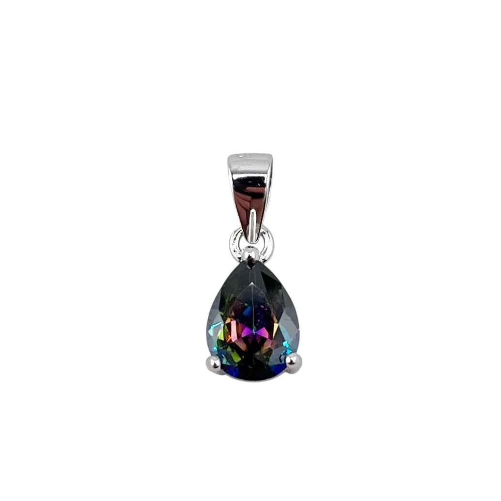 CZ Pear Pendant Sterling Silver