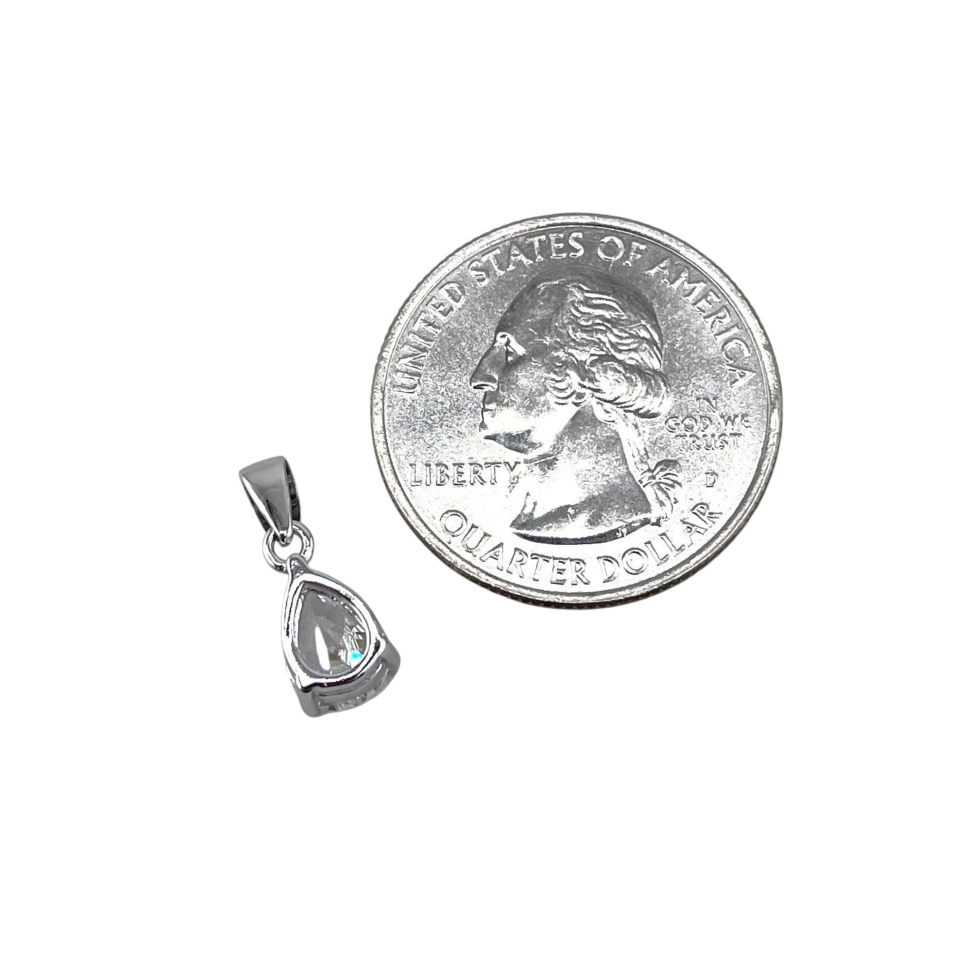 CZ Pear Pendant Sterling Silver