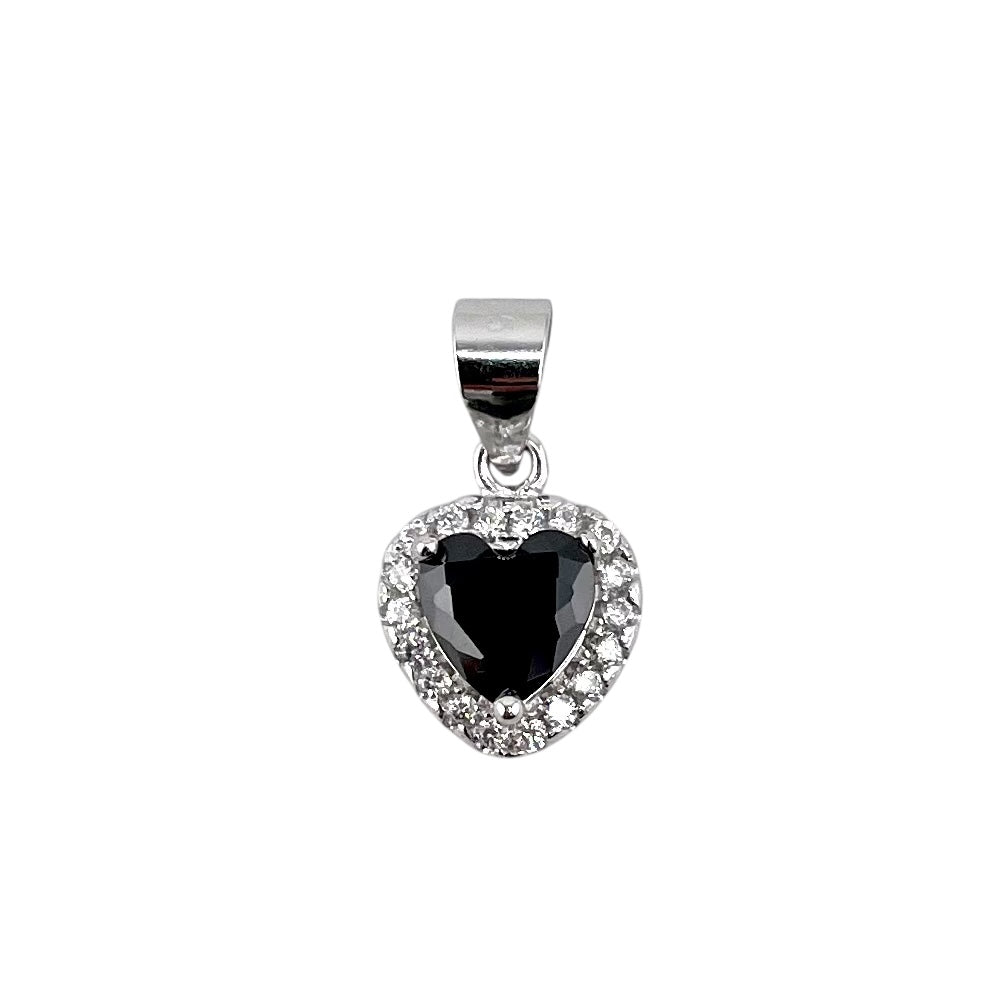 CZ Heart Pendant Sterling Silver