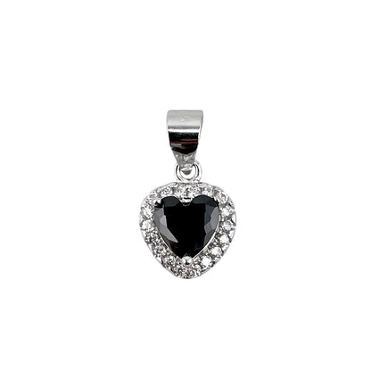 CZ Heart Pendant Sterling Silver