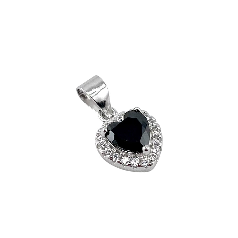 CZ Heart Pendant Sterling Silver