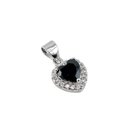 CZ Heart Pendant Sterling Silver