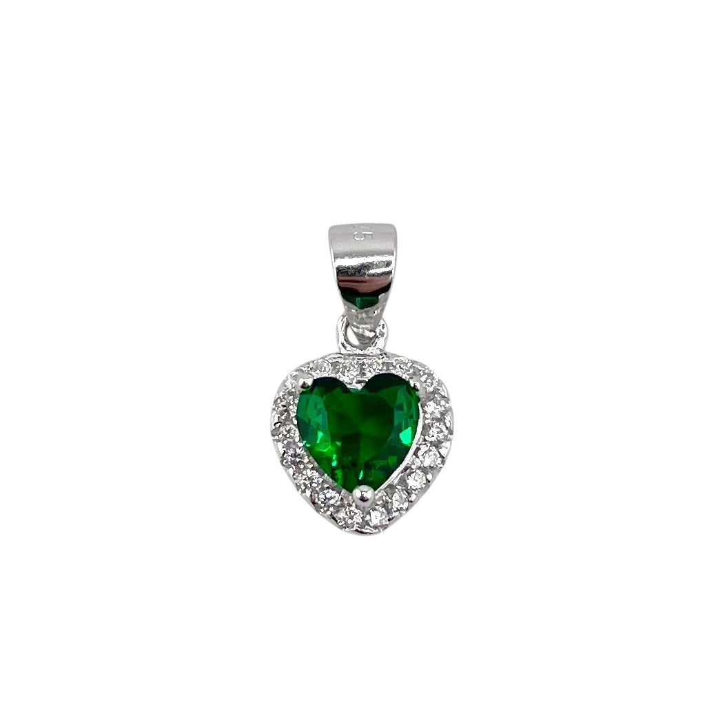 CZ Heart Pendant Sterling Silver