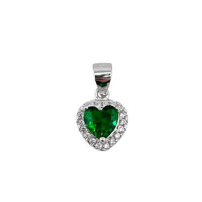 CZ Heart Pendant Sterling Silver