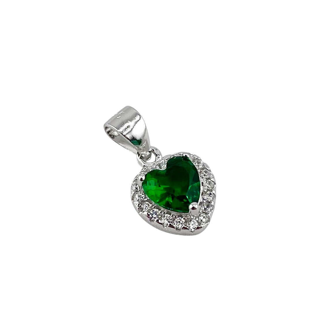 CZ Heart Pendant Sterling Silver