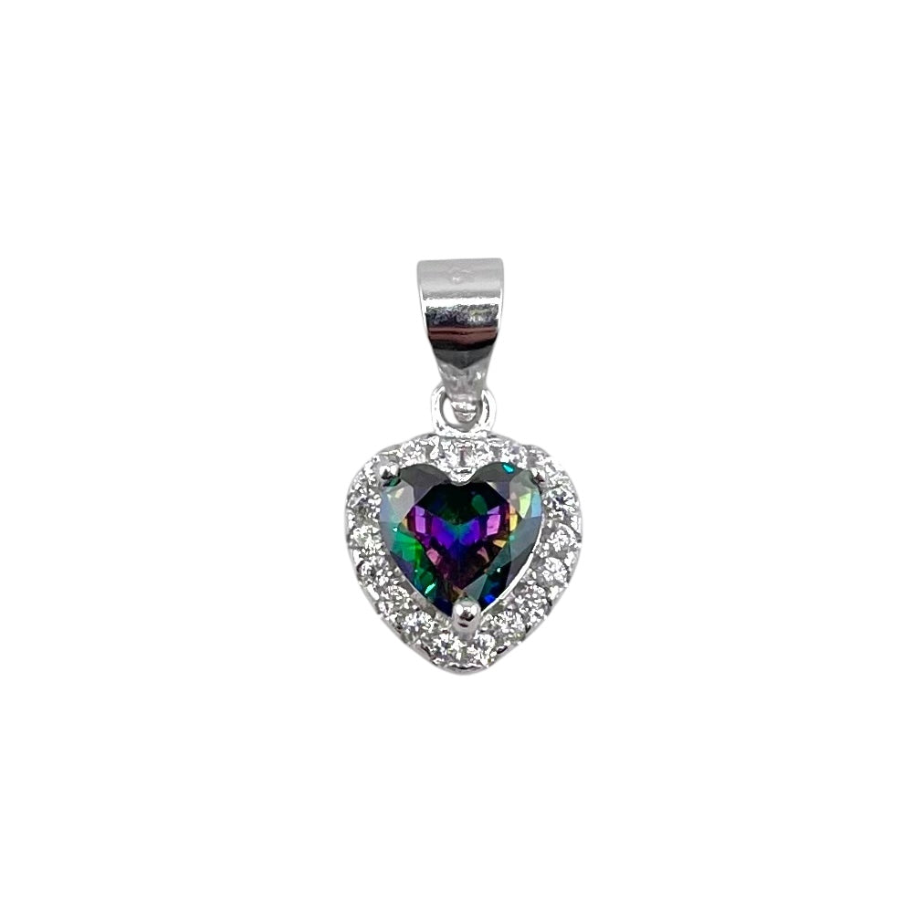 CZ Heart Pendant Sterling Silver