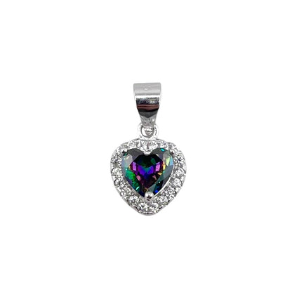 CZ Heart Pendant Sterling Silver