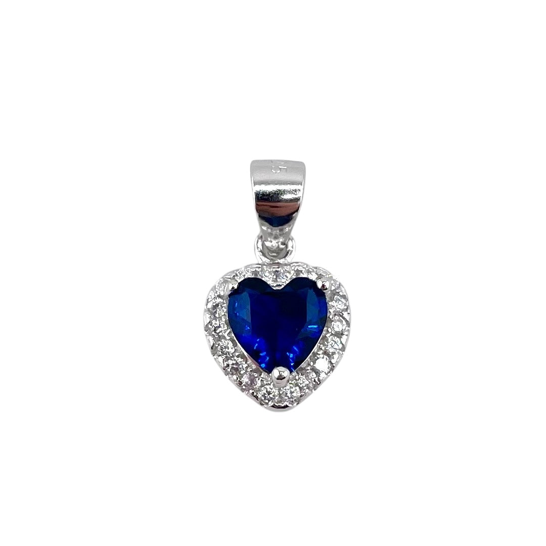 CZ Heart Pendant Sterling Silver