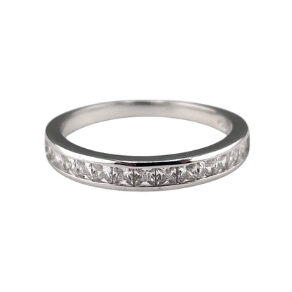 CZ Row Ring Sterling Silver