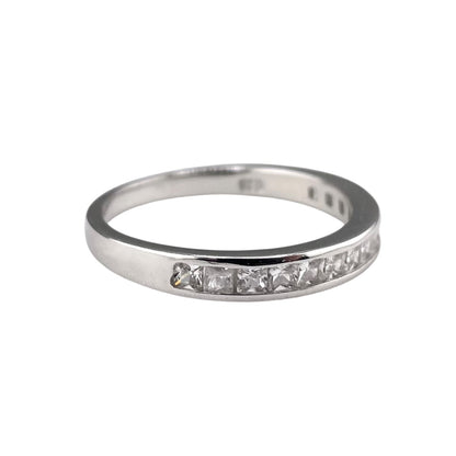 CZ Row Ring Sterling Silver