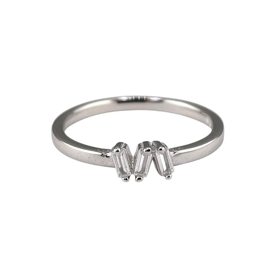 CZ Staggered Ring Sterling Silver