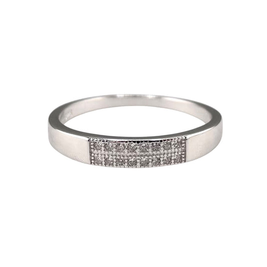 CZ Double Row Ring Sterling Silver