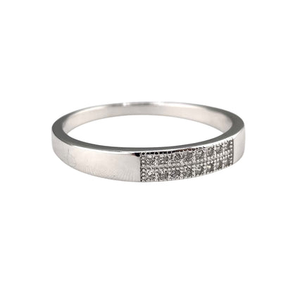 CZ Double Row Ring Sterling Silver