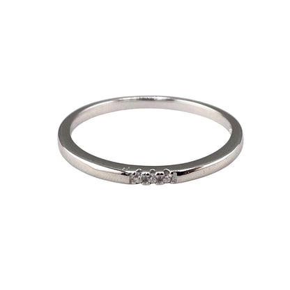 CZ Row Ring Sterling Silver