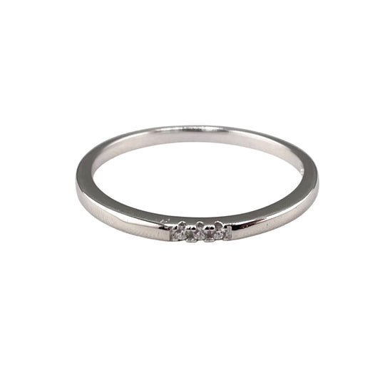 CZ Row Ring Sterling Silver